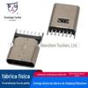 TIPO-C base 6Pin vertical plugue direto H = 10,0/10,5 TIPO C conector de carregamento interface de carregamento rápido