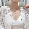 Elegante colgante de cadena para clavícula con lazo y flor, estilo nicho, para chica sexy, collar de lujo que combina con todo, joyería femenina al por mayor