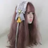 Fofa Estilo Japonês Menina Doce Lolita Menina Coração Borla Faixa de Cabelo Doce Lolita Feito à Mão Renda Laço Acessórios de Cabelo