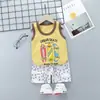 Ropa Infantil 2024 Verano Nuevo Traje Chaleco Infantil Algodón Puro Comercio Exterior Bebé Sin Mangas Shorts Estilo Coreano Ropa para Niños