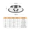 Tigela de Aço Inoxidável para Pet com Desenho de Panda, Tigela Grande para Ração de Pet, Antiderrapante e Resistente a Quedas, Tigela para Água e Comida de Gato e Cachorro