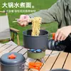 Equipo para Acampar y Picnic al Aire Libre, Juego Completo de Ollas de Camping, Ollas de Cocina, Juego de Tetera, Olla Colgante, Suministros de Utensilios de Cocina para Camping
