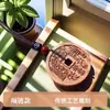 Llavero Colgante Espíritu de la Montaña Flor de Madera de Durazno Tallada Talismán Taoísta Colgante del Año del Zodiaco Collar de Paz