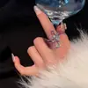 Anillo Pin Creativo y Único para Mujer con Índice Brillante de Pentagrama de Diamante, Anillo de Doble Capa Minimalista de Lujo Ligero de Gama Alta