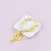 Llavero Colgante Ins Dulce y Fresco Coreano Lazo Corazón de Melocotón Estrella de Cinco Puntas Llavero Chica Rosa Colgante para Bolso de Teléfono Móvil