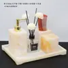 Conjunto de Quarto Modelo de Hotel Banheiro Frasco de Álcool em Gel Caixa de Lenços Conjunto Dispenser de Sabão Frasco Recarregável Frasco com Bomba de Loção