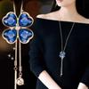 Cadena de suéter larga cruzada espejo para mujer, collar largo de tulipán, accesorios colgantes para ropa de temperamento, fabricantes venden