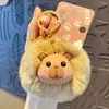 Llavero Original de Peluche Suave y Lindo para Mascota Llavero de Muñeca Bola de Pelo Linda Creativa Exquisita Anillo Colgante para Mochila Escolar