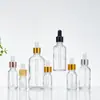 Frasco de Vidro Transparente para Óleo Essencial 5ml com Conta-gotas de Ponta Plástica Sub-frasco para Essência Amostra de Cosméticos Pronto para Venda