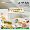 Forma de Gelo Flip and Press para Liberação Fácil, Molde de Cubo de Gelo Doméstico, Caixa de Armazenamento de Gelo de Grau Alimentício com Tampa, Ferramenta de Congelamento de Cubos de Gelo