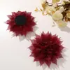Moda Estilo Estéreo Esponjoso Plisado Lentejuelas Malla Tela Flor DIY Flor Accesorios Tocado Accesorios para el Cabello