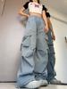 Calça Casual Streetwear Y2k Transfronteiriça para Mulheres Harajuku Retro Cor Sólida Solta Perna Reta Perna Larga Versátil Longa