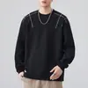 Camiseta de manga larga estilo americano de calle Anyang para hombre, nueva colección otoño 2026, diseño color block, corte holgado, adecuada como capa base