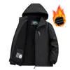 Tejido Impermeable y Cortavientos Transfronterizo para Comercio Exterior Más Terciopelo y Chaqueta Interior Engrosada Ropa Superior para Hombre Más Terciopelo Chaqueta de Exterior para Hombre
