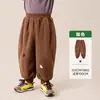Roupas Infantis Amila 2026 Inverno Novo Calças Jogger Forradas com Fleece para Meninas Calças Quentes com Bordado Fofo para Crianças