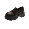 Mocasines de plataforma de imitación de cuero estilo universitario de suela gruesa para mujer, novedad primavera y otoño 2026, slip-on, zapatos de vestir versátiles y de moda