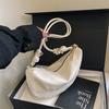 Bolsa pequena vintage simples para outono e inverno feminina 2025, nova bolsa transversal de ombro e axila, bolsa de bolinho de massa da moda para axilas