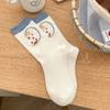 Nuevos Calcetines de Algodón Peinado Anti-Pilling 2025 para Mujer, Verano Absorbentes del Sudor Estilo Coreano Fresas Moda Versátiles de Media Pantorrilla, Lindos