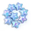 Contas acrílicas estrela de cinco pontas com furo grande 22mm tamanho grande estrela de cinco pontas com furo reto contas soltas material DIY feito à mão joias