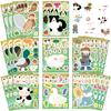 8 hojas/paquete pegatinas de animales de granja Haz una cara juguete para niños pegatinas de rompecabezas transfronterizas DIY pegatinas impermeables