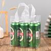 Bolsa Tote de Plástico Transparente, Bolsa para 6 Latas de Cerveza, Bolsa para Empaque de Bebidas, Bolsa de Plástico Gruesa para Llevar