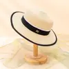 Chapéu de Praia para Viagem de Verão Chapéu Feminino Proteção Solar Chapéu de Sol Topo Plano Britânico Pequeno Fresco Chapéu M