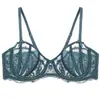 Ropa interior de encaje de malla fina con diseño de concha francesa para busto grande Sexy erótica de encaje Bra europeo y americano Transpirable Romántica