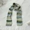 Bufanda de Punto Estilo Coreano Otoño e Invierno Mezcla de Lana 2025 Nuevo Rayas Arcoíris Versátil Atmósfera de Moda Bufanda Pequeña