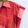Vestido de Satén de Seda con Estampado Geométrico Nuevo Fengchun para Mujer Europeo y Americano 2025 11234
