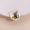 Gato Negro de Halloween Sombrero de Mago Broche de Dibujos Animados Calabaza Hoja de Arce Murciélago Patrón Insignia Accesorios Festivos Venta al por Mayor