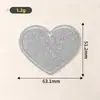 Patches de bordado de coração transfronteiriços, patches de coração com glitter, patches bordados de vários tamanhos para consertar furos em roupas, patches de bordado para DIY