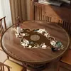 Nuevo mantel protector de mesa lavable impermeable y a prueba de aceite de vidrio suave de PVC estilo chino con mantel estampado hueco