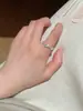 Anillo Minimalista de Nicho Estilo Coreano, Anillo Abierto de Nuevo Diseño de Nicho, Versátil y Sencillo, con Circonitas Microincrustadas y Acabado Mate, para Mujer