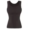 Chaleco Adelgazante Ropa Interior Térmica para Mujer con Almohadillas en el Pecho, Sin Costuras, No Necesita Usar Sujetador, Capa Base Adelgazante Otoño e Invierno con Almohadillas Integradas en el Pecho