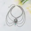 Joyería Transfronteriza Europea y Americana, Estilo Bohemio, Estilo Étnico Retro, Tobillera de Gota de Agua de Turquesa Hueca, Joyería para el Pie de Playa al por Mayor