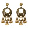 Pendientes de moda transfronteriza de gran venta con campanas talladas creativas, estilo indio, pendientes conmemorativos de turismo bohemio.