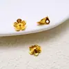 Colgante de flor de cinco pétalos electrochapado en aleación Colgante de flor retro de plata tibetana Material para colgante de pulsera, collar, pendiente DIY Venta al por mayor