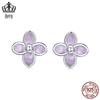 Evelle Small Fresh All-match Lilac Brincos s925 Prata Esterlina Brincos Banhados a Platina Brincos de Flores Femininos Joias