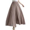 Saia Calça Artística Mori Feminina plus size de Algodão e Linho com Cintura Solta Liso de Linho Estilo Étnico Famoso em estoque