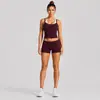 Conjunto de yoga transfronterizo para mujer, top deportivo tipo tank top de dos piezas falsas con bloques de color, conjunto casual para correr, entrenamiento y fitness