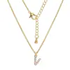 Colar com Pingente de Alfabeto Inglês de 26 Letras da Moda Europeia e Americana Transfronteiriça Joia de Corrente na Clavícula Criativa Personalizada Cravejada com Diamantes