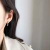 Joyería de plata Pendientes de plata de ley S925 joyería de plata para mujer estilo coreano personalizados Pendientes geométricos ovalados con temperamento chapados en oro para mujer