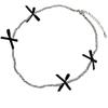 Collar negro con cadena de clavícula para mujer, con lazo de encaje de Spice Girl, colgante de doble capa, collar ligero de lujo, accesorios para el cuello