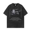 Comércio exterior desejo lavado velho pesado manga curta T-shirt masculina verão americano retro europeu e americano rua meia manga escura