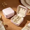 Caixa de Joias Portátil de Fábrica Original com Espelho Luxo Leve Toque de Alto Padrão Caixa de Acessórios Armazenamento de Pulseiras de Cristal Colares Brincos Caixa de Armazenamento Atacado