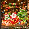 Decoraciones de ambiente navideño, Pegatinas de ventana de dibujos animados para árbol de Navidad, Pegatinas electrostáticas de Papá Noel, Pegatinas para puerta de cristal de ventana