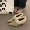 Zapatos de Peluche con Plataforma Birkenstock Zapatos de Algodón Zapatos de Mujer 2026 Otoño e Invierno Mocasines Slip-On de Tacón Alto Zapatos Individuales de Peluche