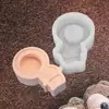 Molde para Vela Aromática con Forma de Muñeco de Nieve y Ciervo Navideño Molde de Silicona para Mousse de Chocolate Molde de Yeso Aromático