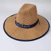 Sombreros para Hombre para Verano al Aire Libre Playa Senderismo Sombreros de Paja Sombreros de Sol de Ala Ancha Anti-UV Sombreros de Sol para Papá