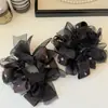 Goma para el pelo con lazo de cinta de gasa estilo coreano para niñas, Cuerda para el pelo estilo perezoso de hada para coleta y moño